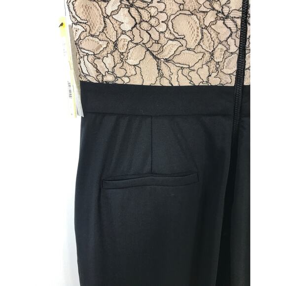 New Alice + Olivia Lace Bodice Jumpsuit Sleeveless Lace Overlay Wool 6 Holiday - Picture 8 of 16